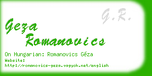 geza romanovics business card